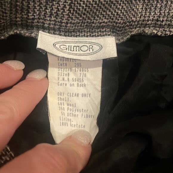 Gilmor wool blend midi vintage plaid skirt with pockets size 7/8 - Picture 6 of 6